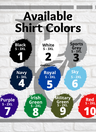 Simple Luc Available Shirt Colors