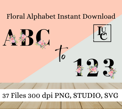 Free 37 Floral Alphabet PNG Bundle