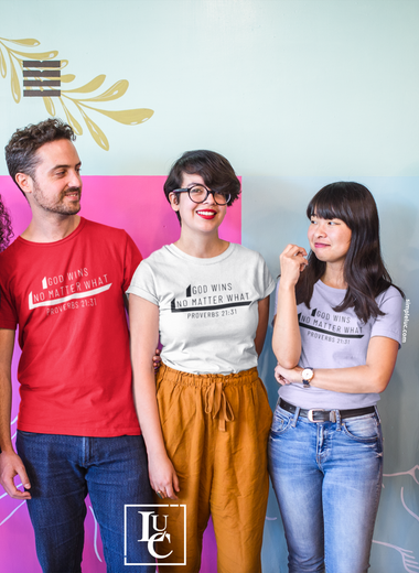 Church group wearing god wins shirts